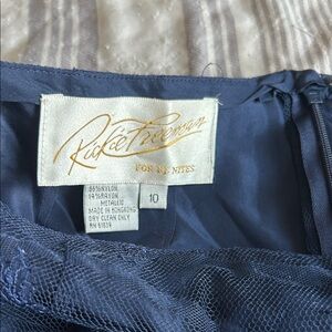 Rickie Freeman for T.F. Nites Navy Lace overlay Skirt VINTAGE EUC Size 10